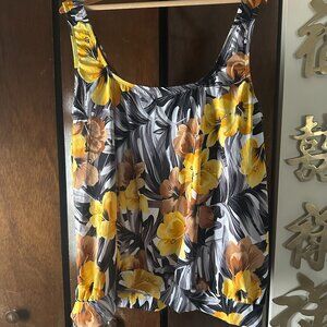 Side Tie Blouson Tankini Top - Everlasting Floral